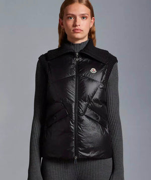 Women's Down Wool Vest Vests Moncler Black 36/S 