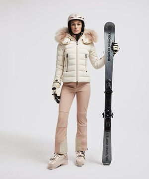 Women's Lamoura Short Down Jacket Ski Jackets Moncler White Ivory 0/XS 