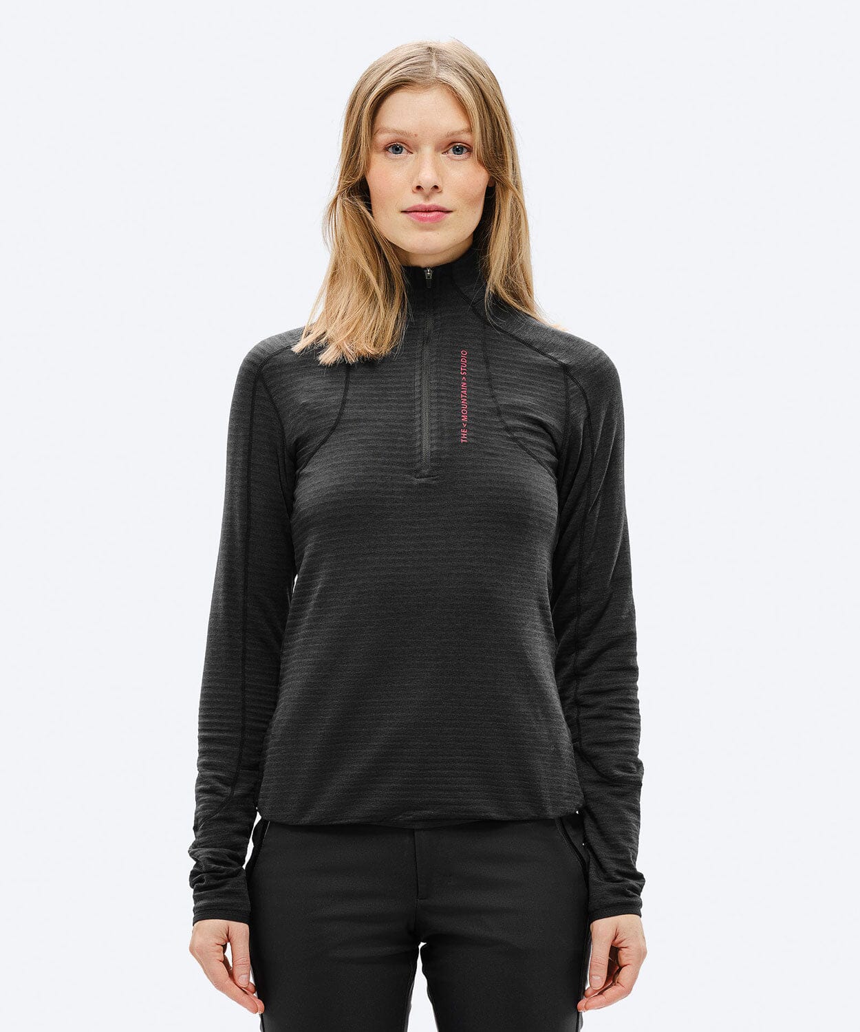 Women's M-3 Light Tech Fleece Half Zip Mid Layer The Mountain Studio Black Onyx XS 