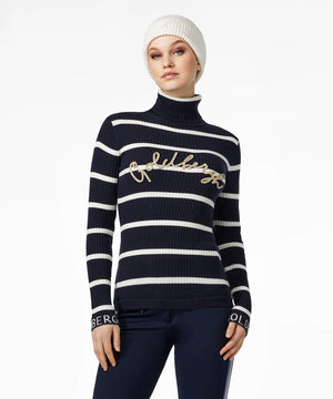 Women's Mimi Long Sleeve Knit Sweater Sweaters | Knitwear Goldbergh Breton Stripe Blue/Cream S 