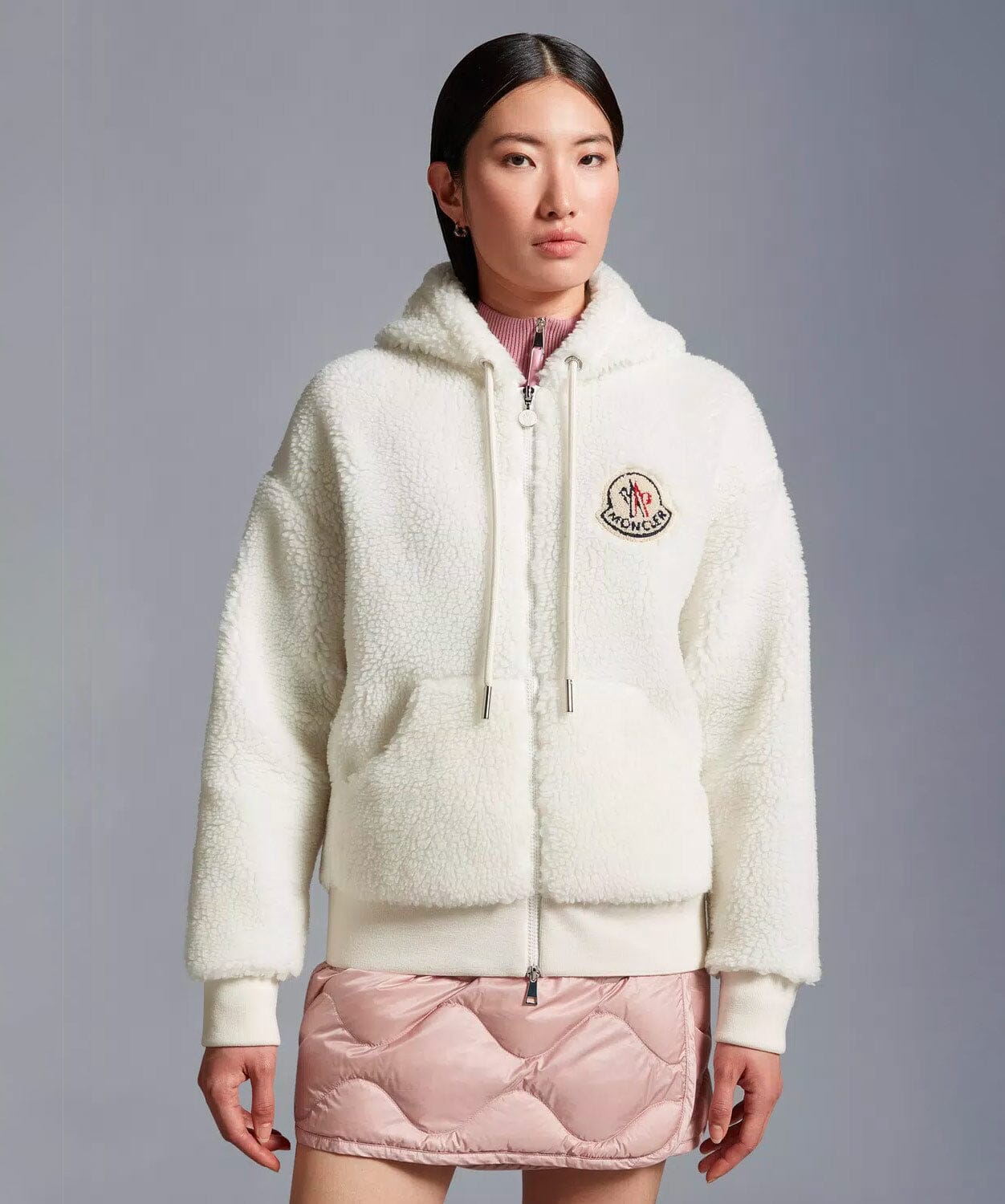 Women's Teddy Zip-Up Hoodie Sweaters | Knitwear Moncler 