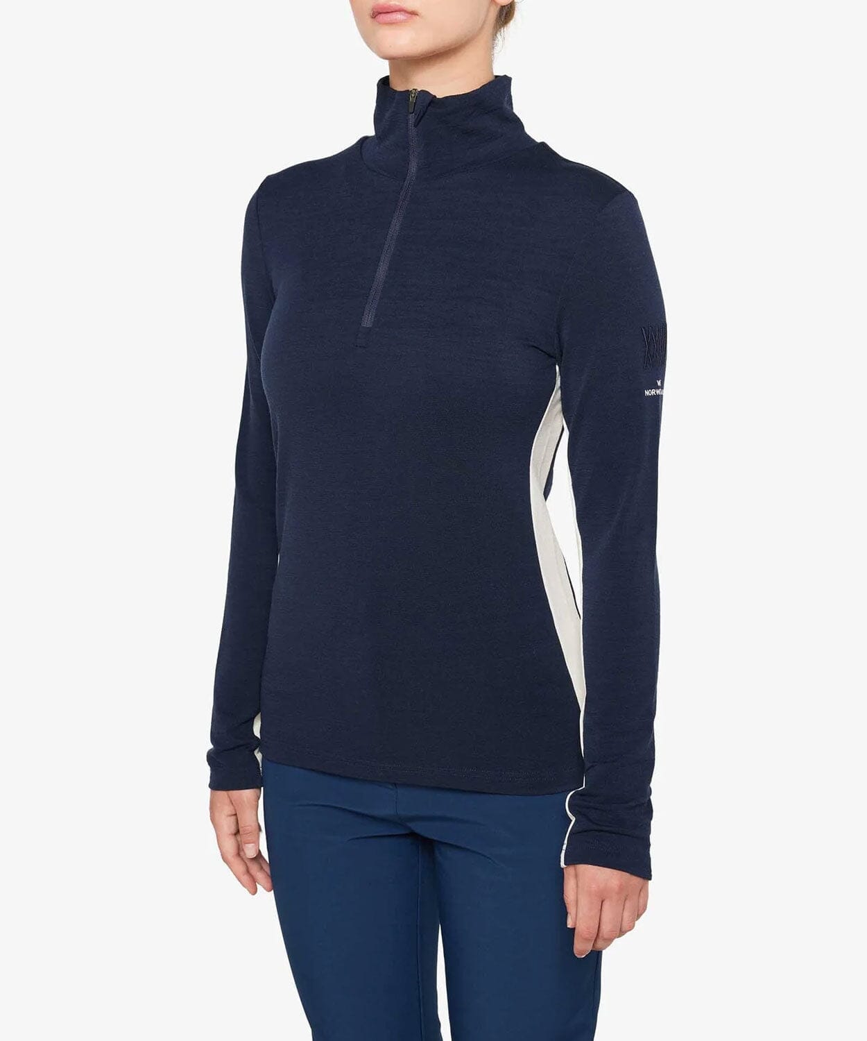 Women's Voss 1/4-Zip Base Layers | Thermals We Norwegians Navy Blue L 