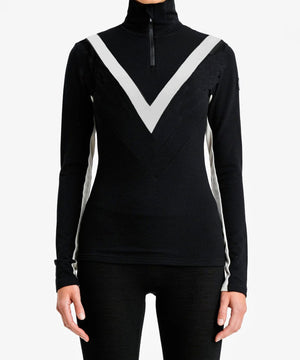 Women’s Voss Chevron ZipUp Base Layers | Thermals We Norwegians Black S 