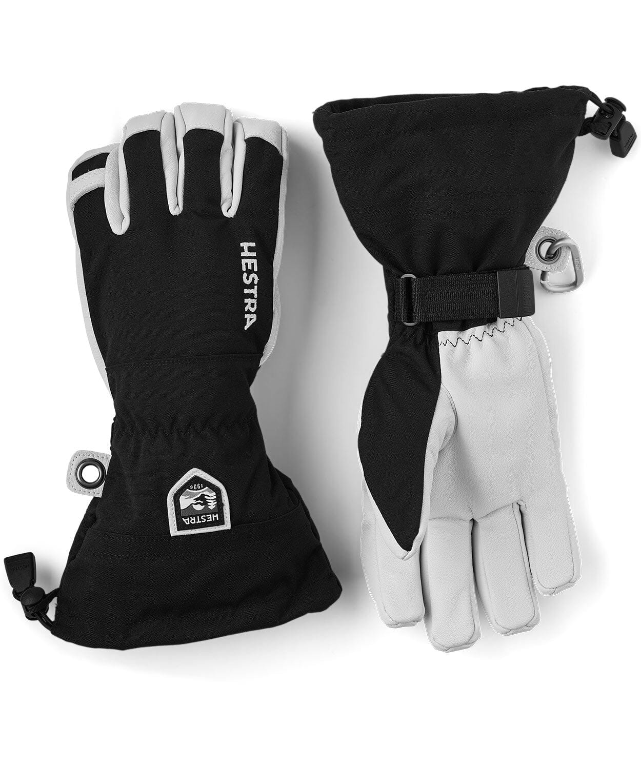 Army Leather Gore-Tex 5 finger Gloves Hestra Black/White 6 