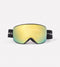 Farinet Goggle Ski Goggles Tres Black - Gold Lens OS 