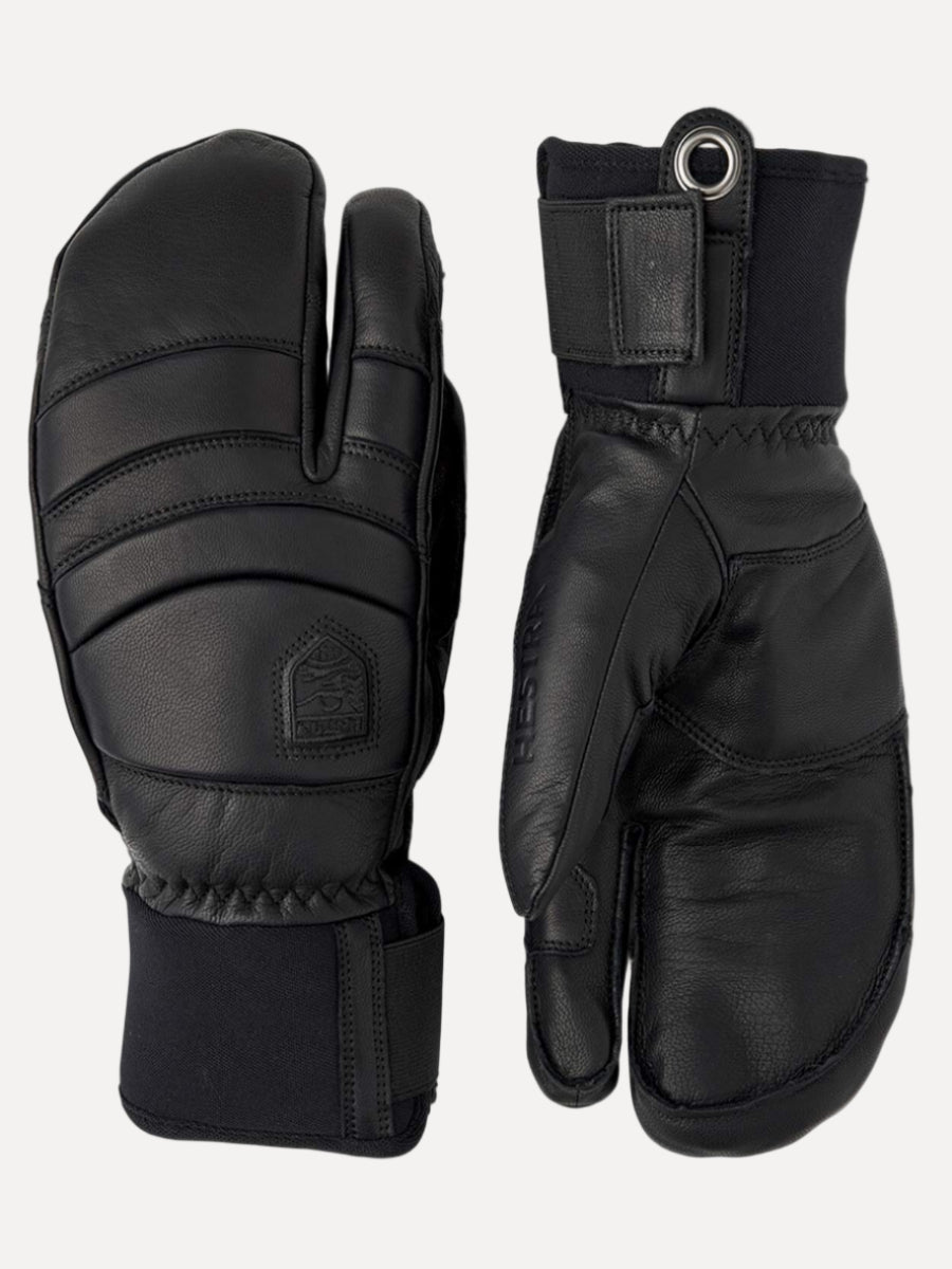 Leather Fall Line 3 Finger Gloves Hestra Black / Black 8 