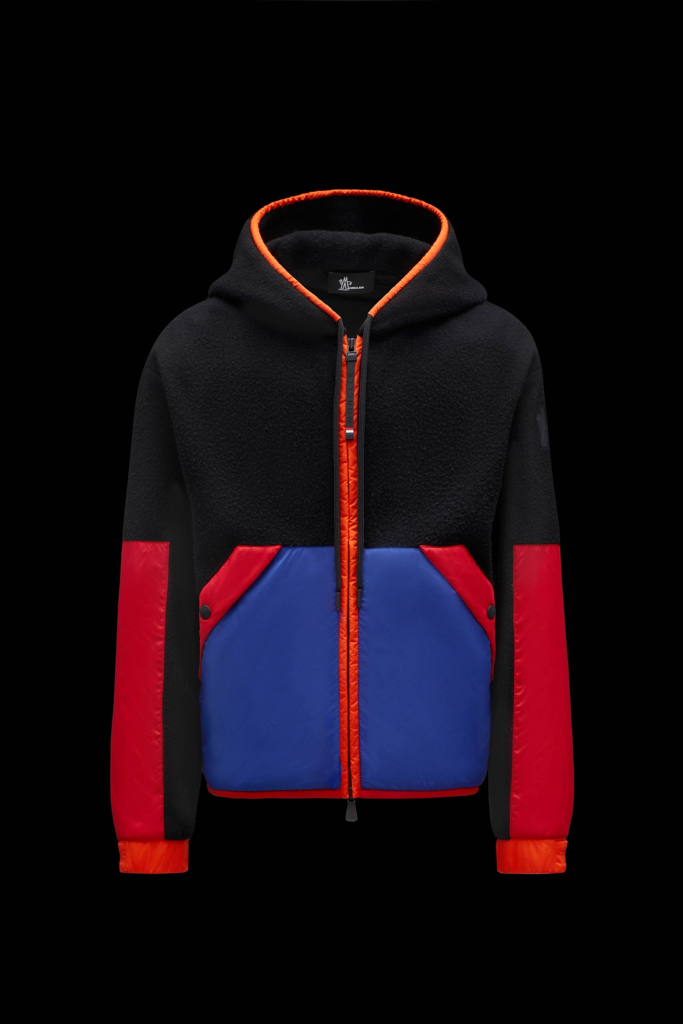Mens Colourblock Hooded Fleece Jacket Sweaters | Knitwear Moncler 