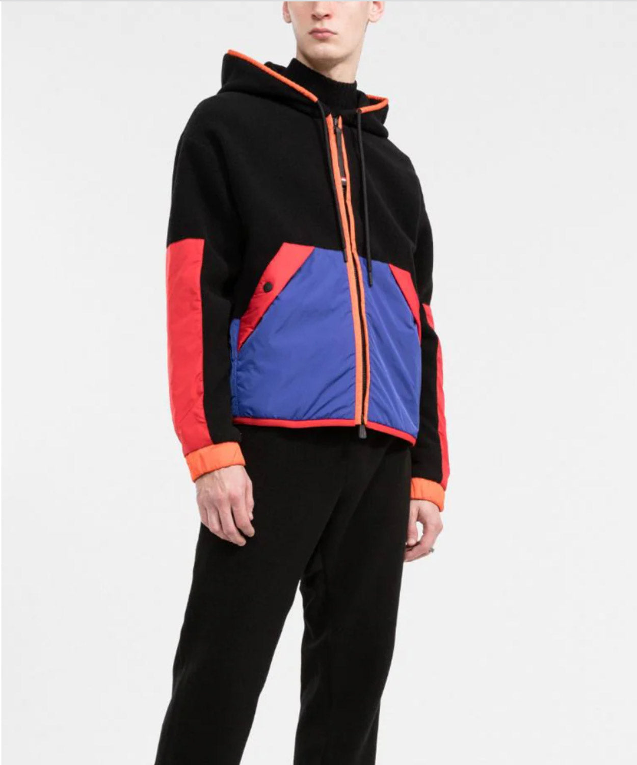 Mens Colourblock Hooded Fleece Jacket Sweaters | Knitwear Moncler Colour Block Pattern M 
