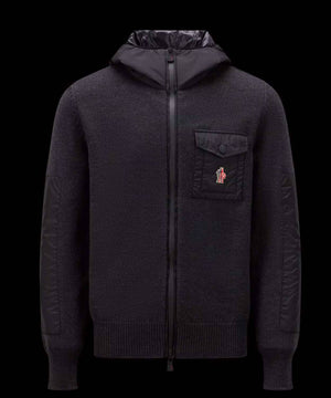 Men's Hooded Wool Zip Jacket Sweaters | Knitwear Moncler Dark Grey M 