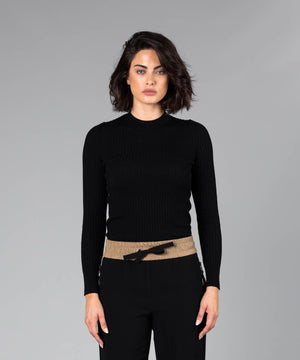 Women's Rib Knit Wool Sweater Sweaters | Knitwear Moncler Black XS 