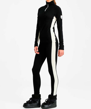 Navy Voss colour-block merino-blend thermal leggings, We Norwegians